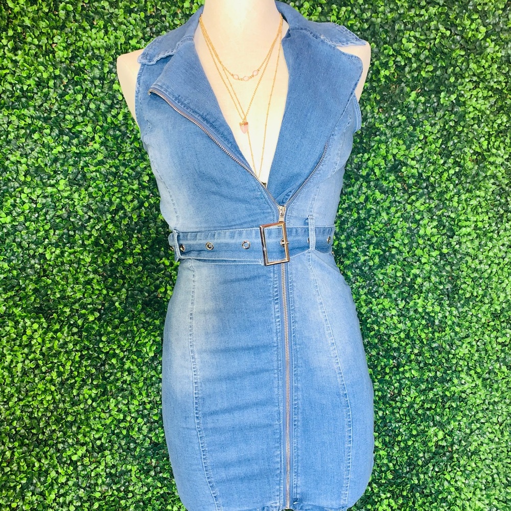 Denim Belted Mini